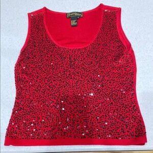 Red Sequin Tank Top
